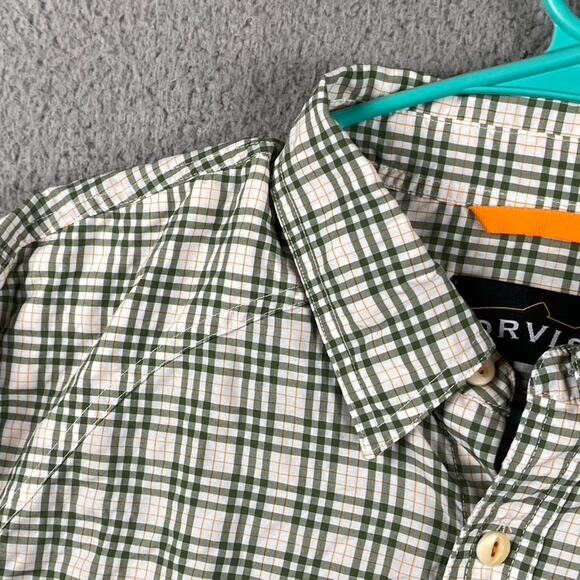 Orvis Button Up Shirt Men's Large Green Plaid Causal Outdoors Classic Fishing - Picture 6 of 11